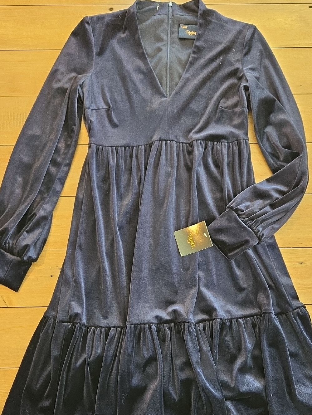 Just...Taylor Navy Velvet Dress
